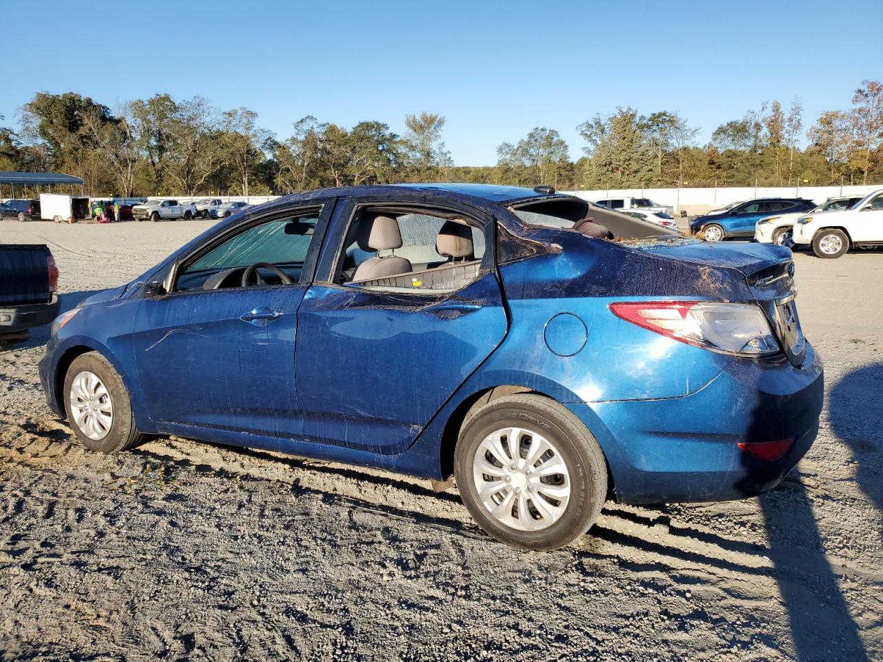 2016 Hyundai Accent VIN KMHCT4AE9GU068088 Copart auction photo, frame damage / top/roof damage thumbnail 2