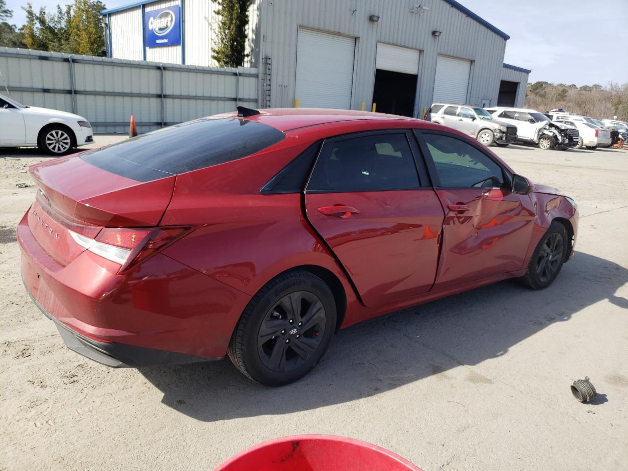 2022 Hyundai Elantra VIN KMHLS4AG8NU315277 Copart auction photo, side / front end damage thumbnail 3