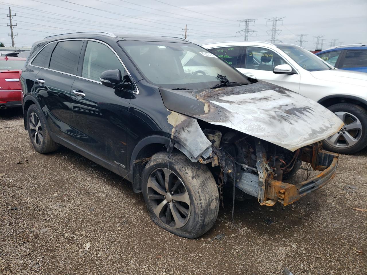 2016 KIA Sorento VIN 5XYPHDA53GG082352 Copart auction photo, burn - engine damage thumbnail 4