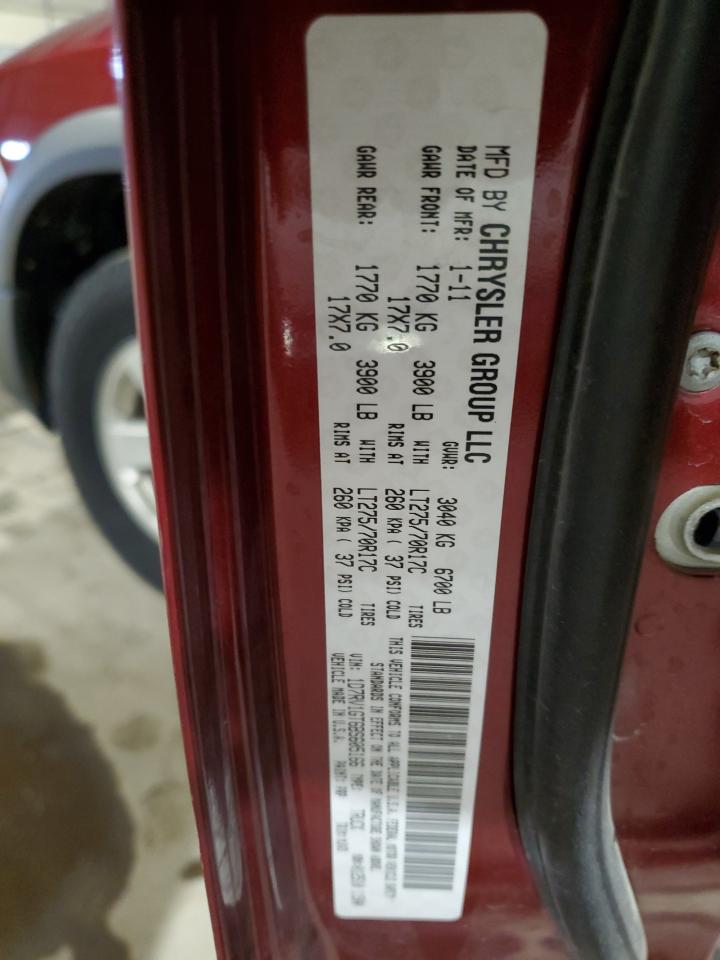 2011 Dodge RAM VIN 1D7RV1GT6BS605166 Copart auction photo, front end / minor dent/scratches damage thumbnail 12