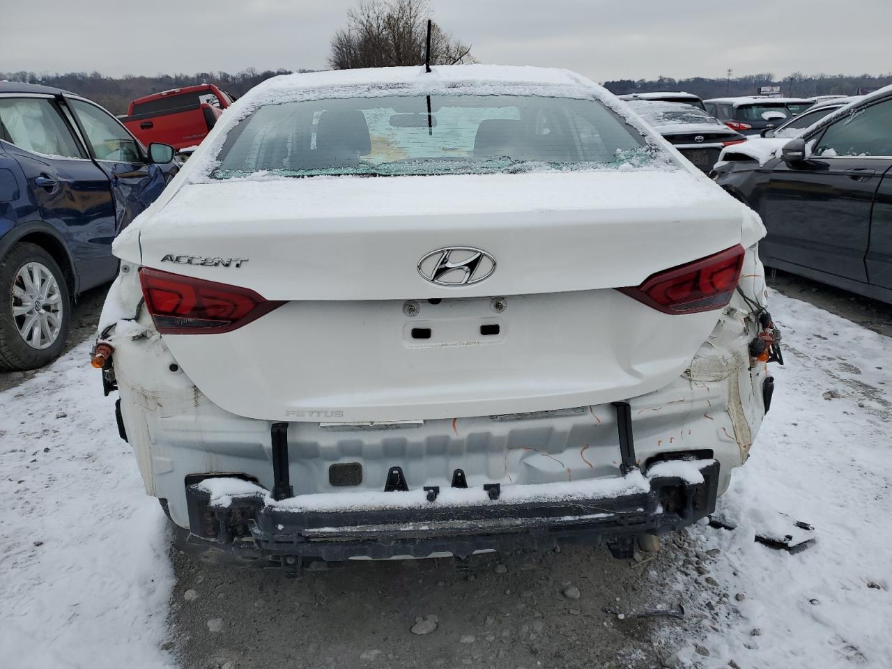 2020 Hyundai Accent VIN 3KPC24A68LE113479 Copart auction photo, rear end damage thumbnail 6