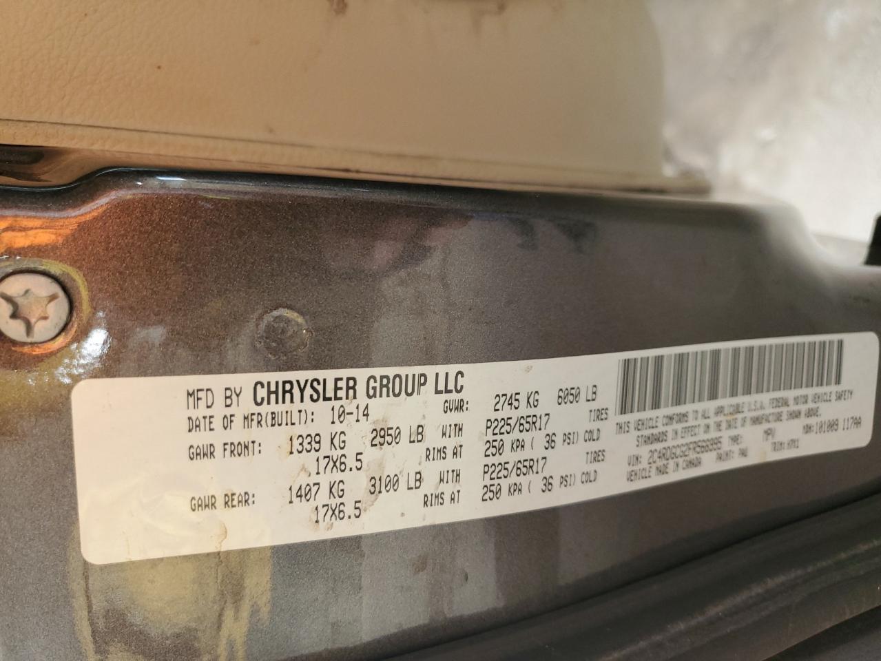 2015 Dodge Caravan VIN 2C4RDGCG2FR566995 Copart auction photo, front end damage thumbnail 12