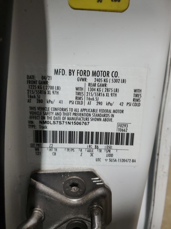 2022 Ford Transit VIN NM0LS7S71N1506767 Copart auction photo, front end / all over damage thumbnail 13