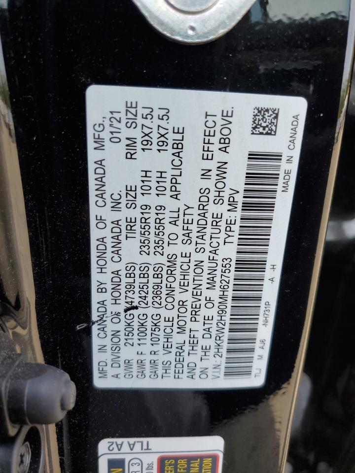 2021 Honda CR-V VIN 2HKRW2H90MH627553 Copart auction photo, minor dent/scratches damage thumbnail 13