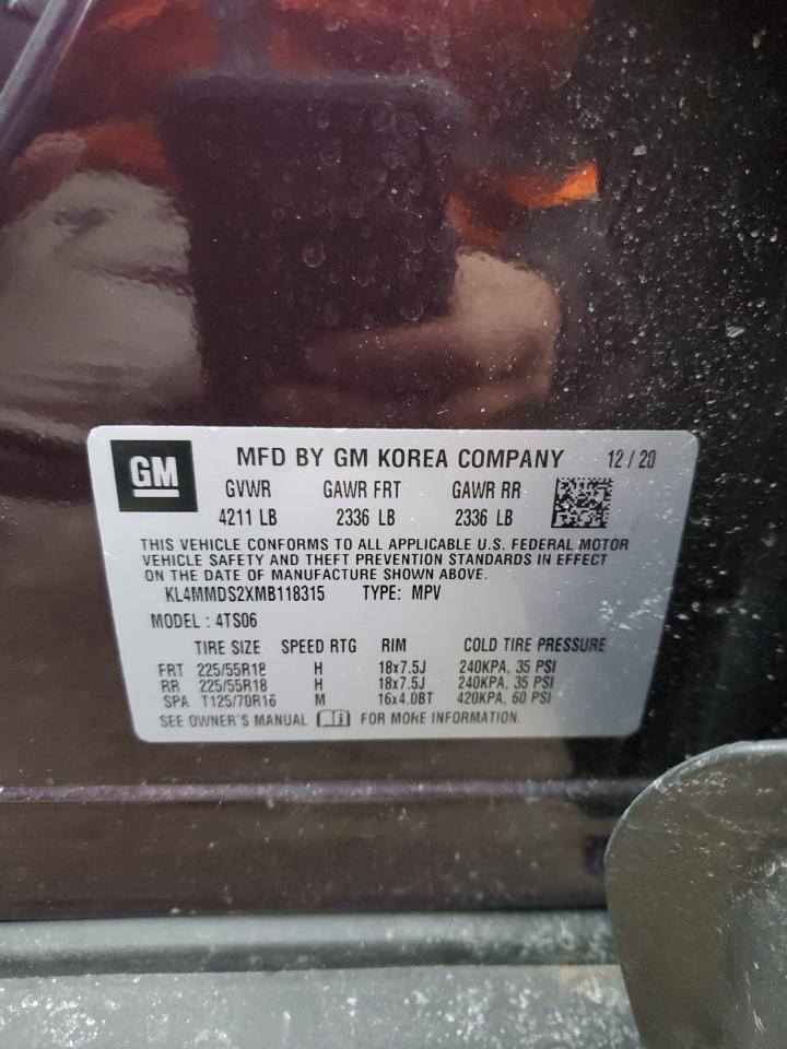 2021 Buick Encore VIN KL4MMDS2XMB118315 Copart auction photo, front end damage thumbnail 15