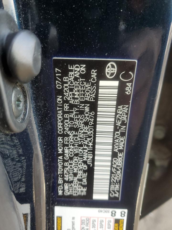 2018 Toyota Camry VIN JTNB11HK3J3019476 Copart auction photo, front end damage thumbnail 13