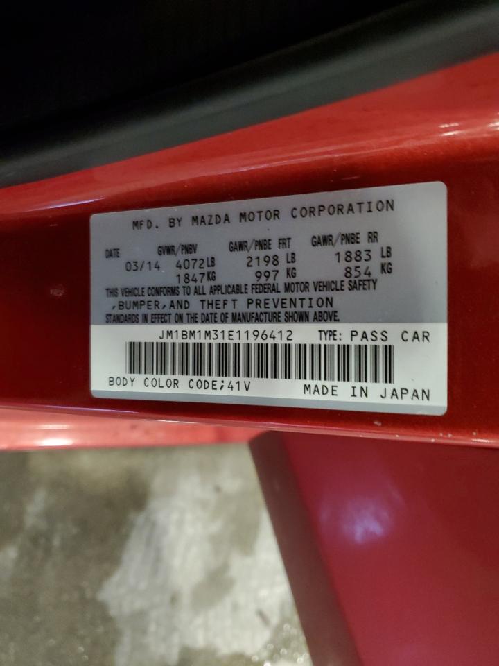 2014 Mazda 3 VIN JM1BM1M31E1196412 Copart auction photo, rear end damage thumbnail 12