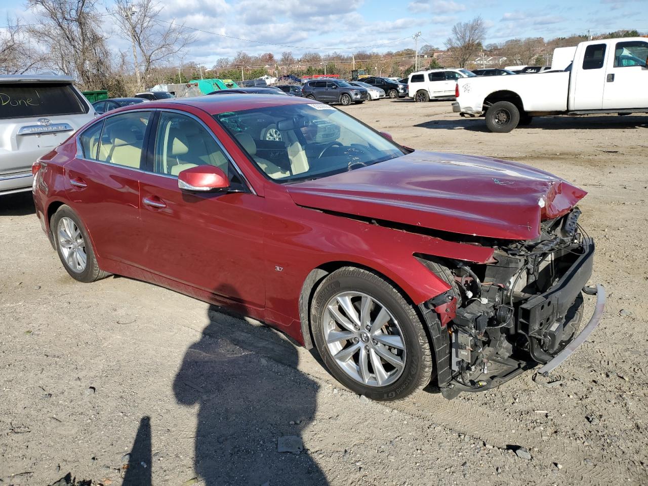 2015 Infiniti Q50 VIN JN1BV7AR9FM405469 Copart auction photo, front end damage thumbnail 4