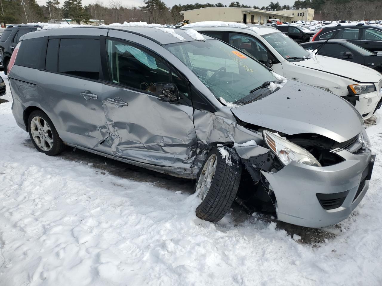 2010 Mazda 5 VIN JM1CR2W31A0389006 Copart auction photo, side / front end damage thumbnail 4