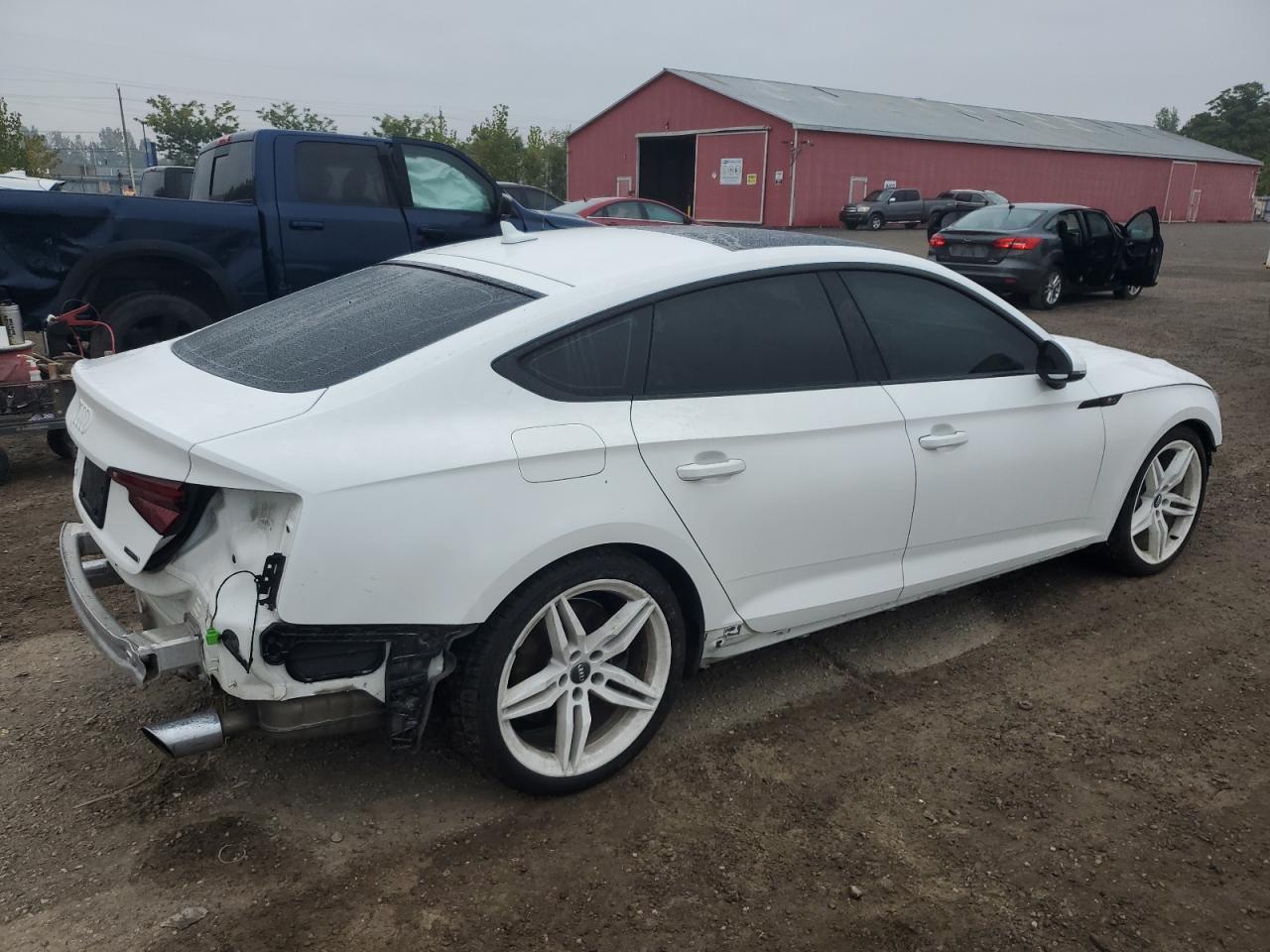 2018 Audi A5 VIN WAUENCF55JA082456 Copart auction photo, rear end / front end damage thumbnail 3
