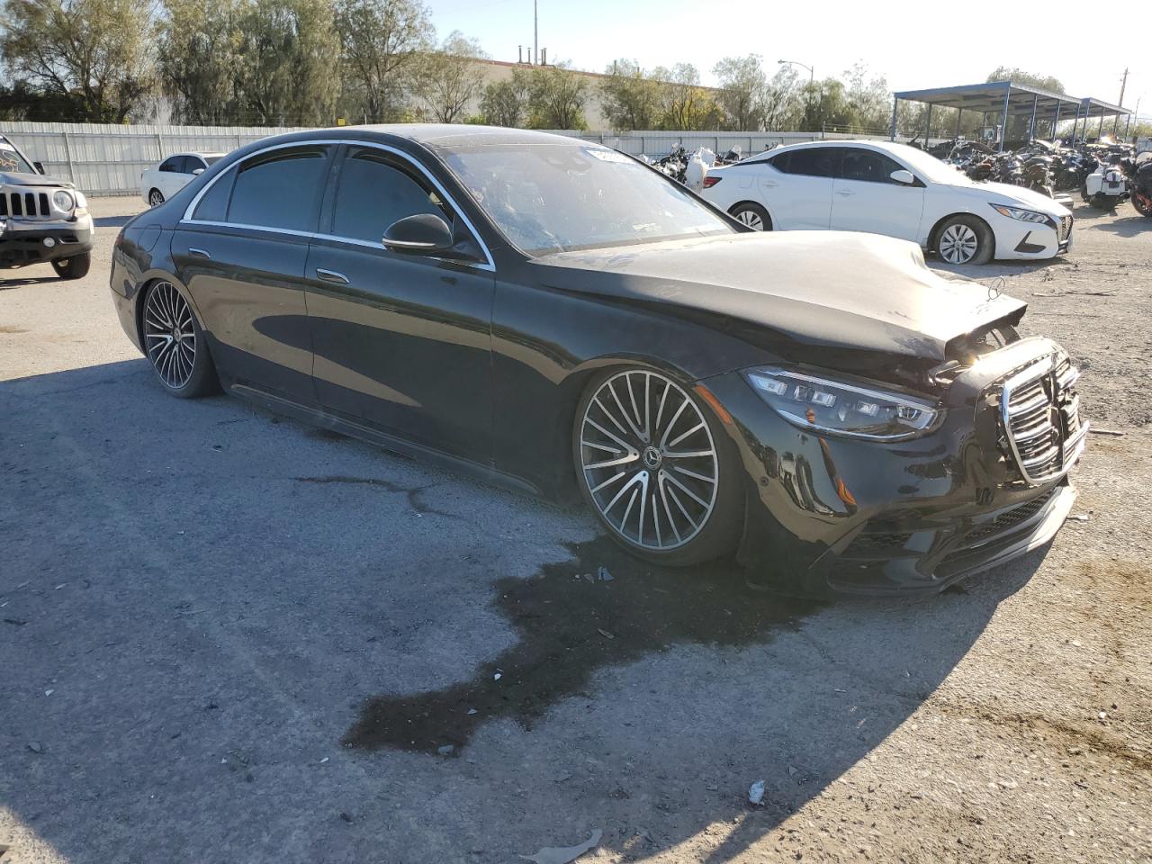 2021 Mercedes-Benz S-klasse VIN W1K6G7GB7MA057808 Copart auction photo, front end / rear end damage thumbnail 4