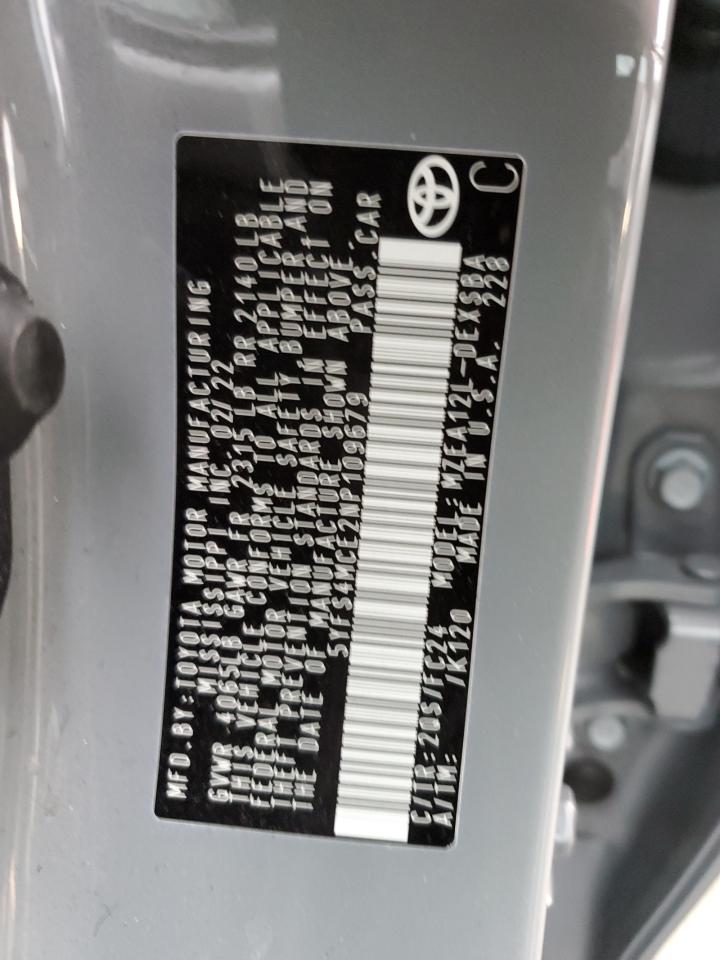 2022 Toyota Corolla VIN 5YFS4MCE2NP109679 Copart auction photo, rear end damage thumbnail 13