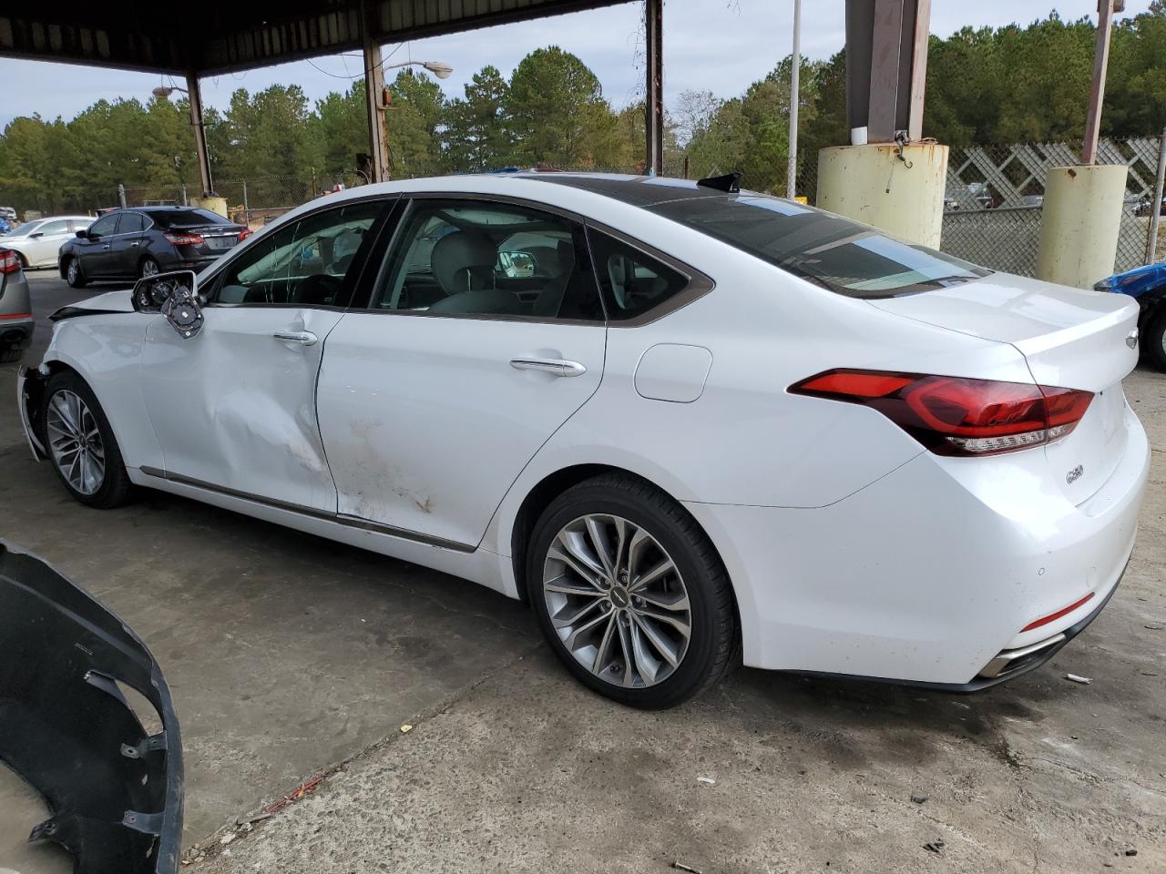 2017 Genesis G80 VIN KMHGN4JE2HU176873 Copart auction photo, front end / side damage thumbnail 2