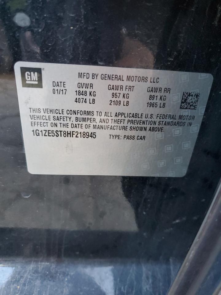 2017 Chevrolet Malibu VIN 1G1ZE5ST8HF218945 Copart auction photo, front end damage thumbnail 12
