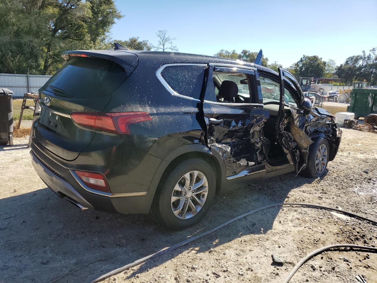 2019 Hyundai Santa Fe VIN 5NMS33AD9KH075625 Copart auction photo, side / front end damage thumbnail 3