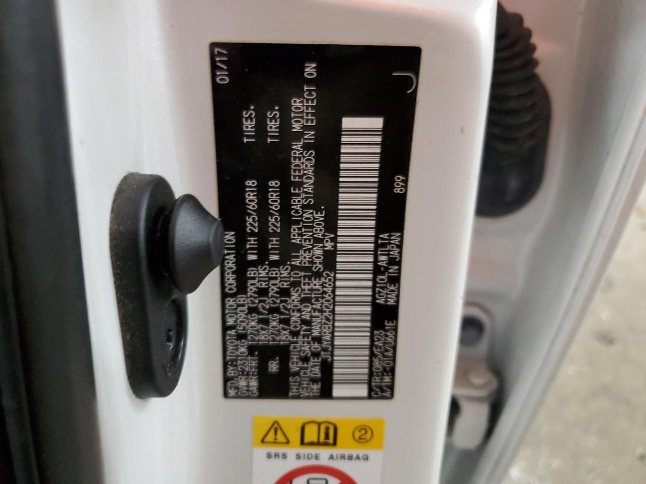 2017 Lexus NX VIN JTJYARBZ2H2064652 Copart auction photo, rollover damage thumbnail 13