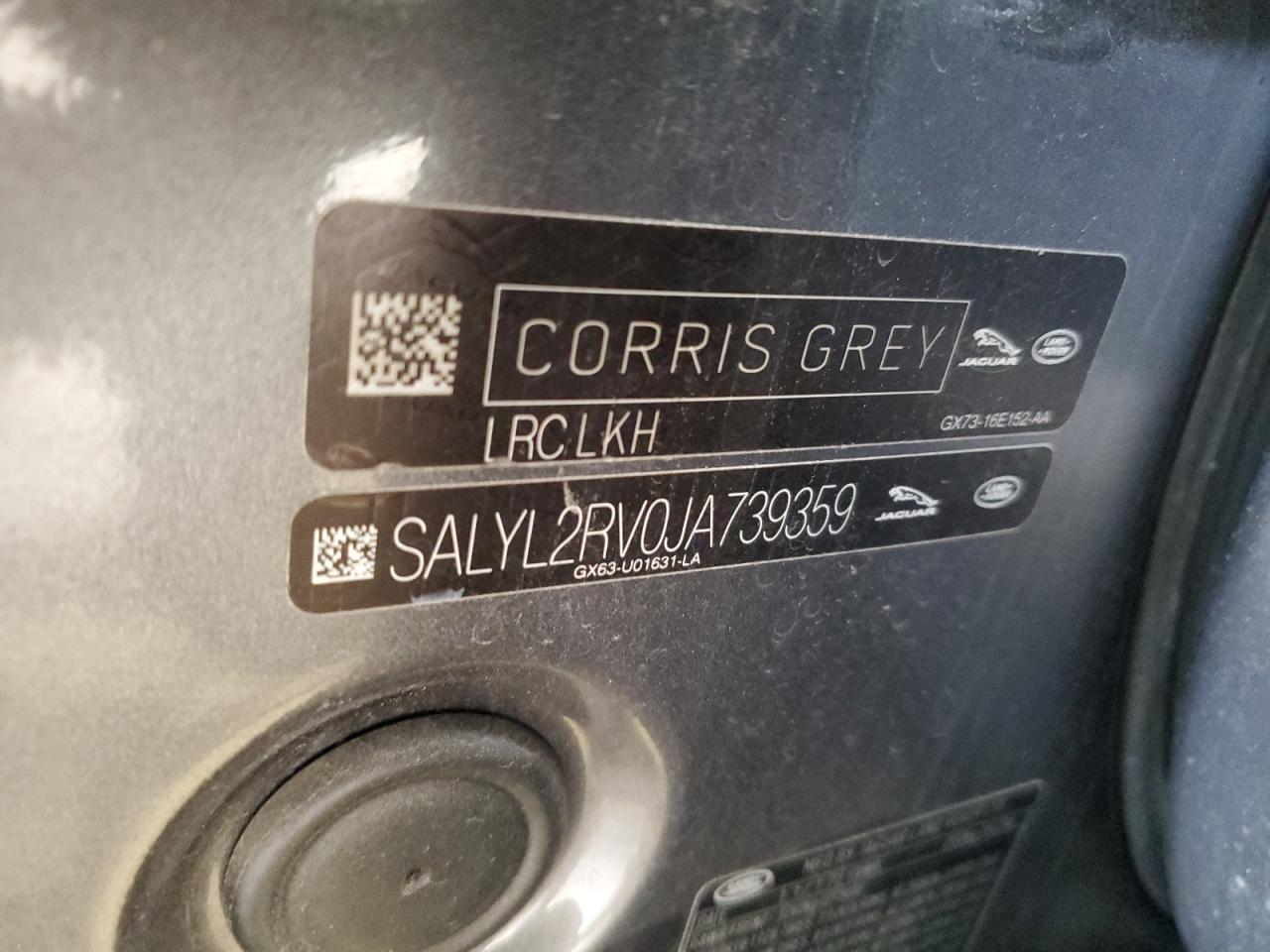2018 Land Rover Range Rover VIN SALYL2RV0JA739359 Copart auction photo, vandalism damage thumbnail 13