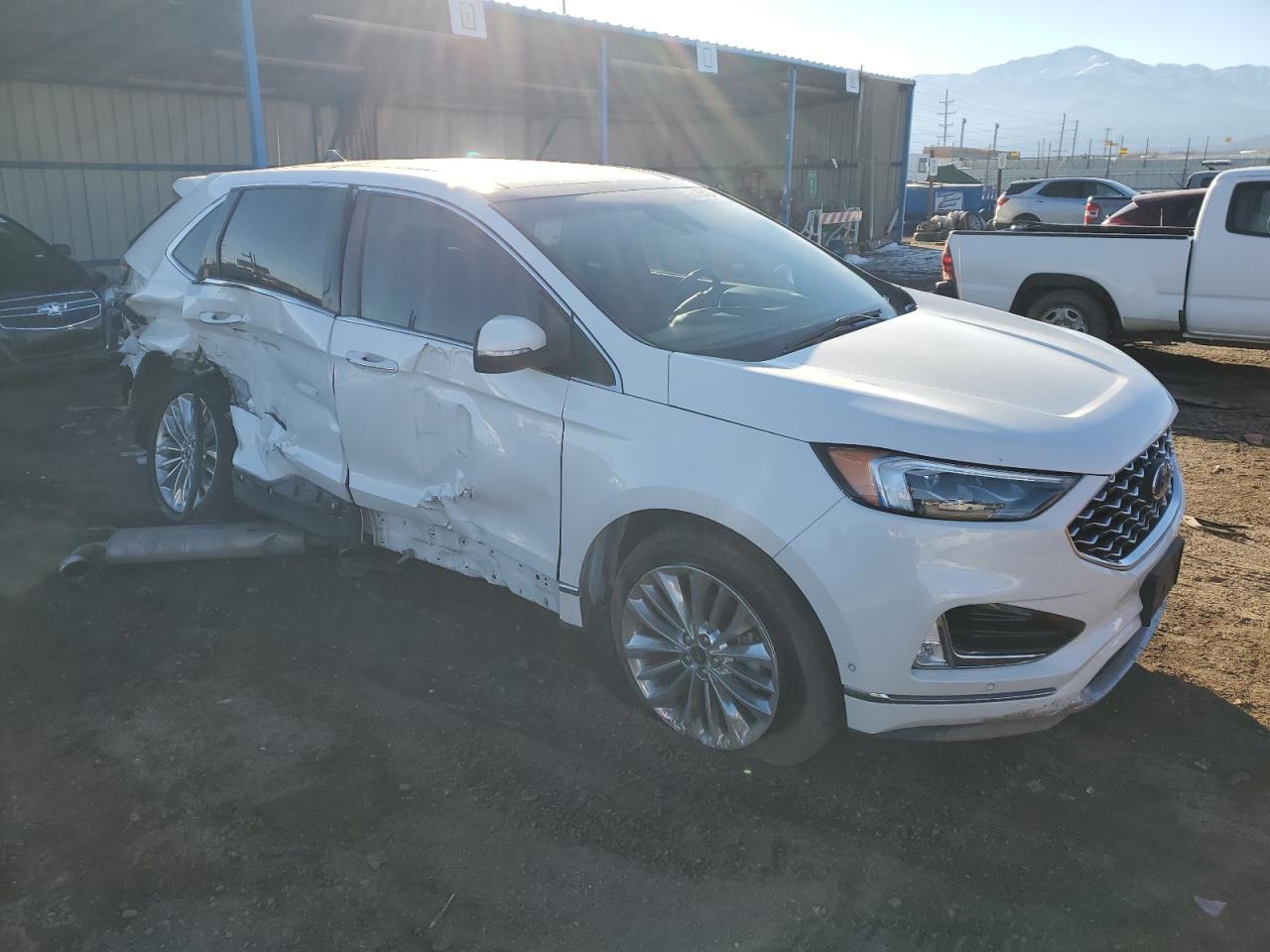 2020 Ford Edge VIN 2FMPK3K96LBB32099 Copart auction photo, side / rear end damage thumbnail 4