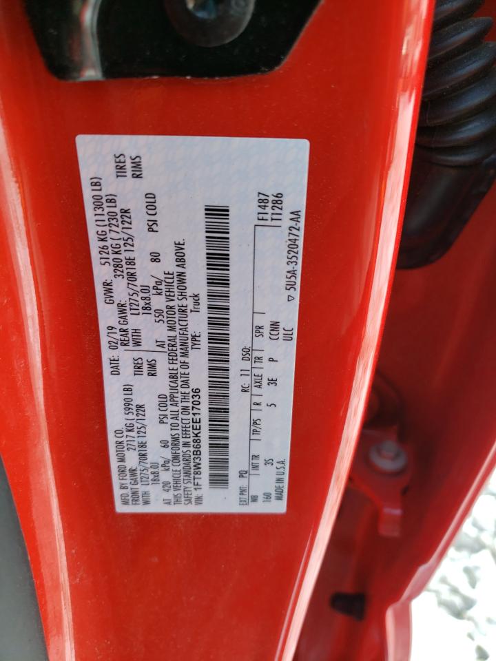 2019 Ford F350 VIN 1FT8W3B68KEE17036 Copart auction photo, undercarriage / side damage thumbnail 13