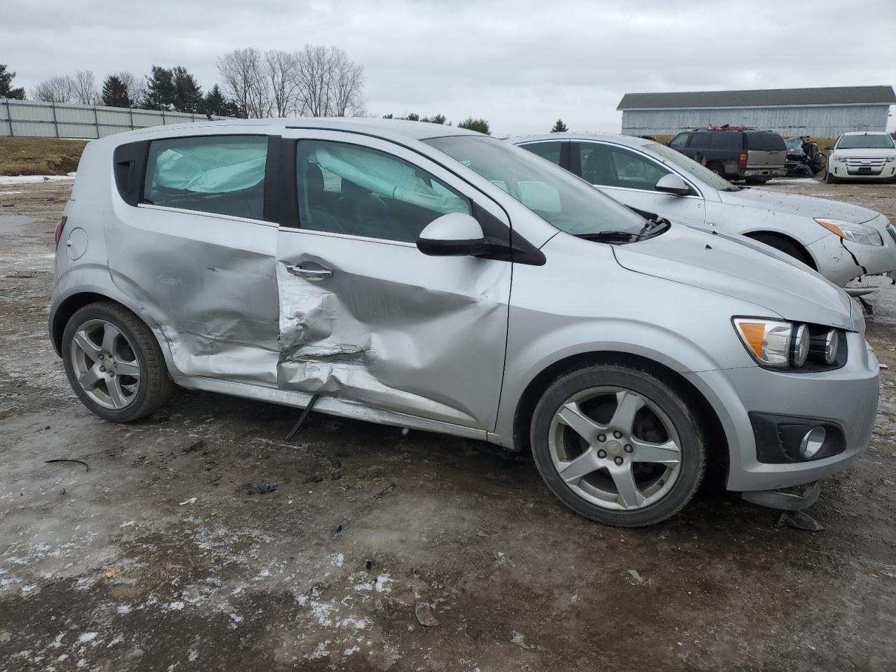 2013 Chevrolet Sonic VIN 1G1JE6SH0D4126362 Copart auction photo, side damage thumbnail 4