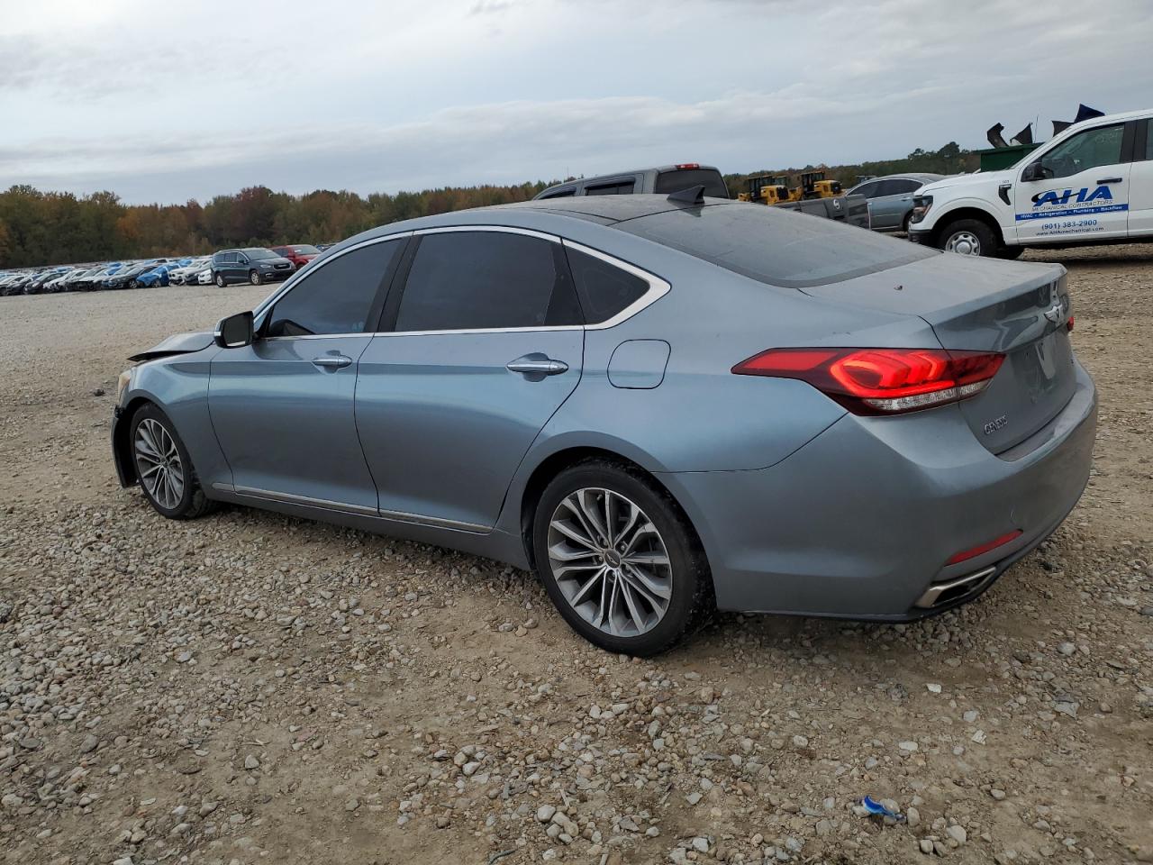 2015 Hyundai Genesis VIN KMHGN4JE9FU100693 Copart auction photo, front end damage thumbnail 2