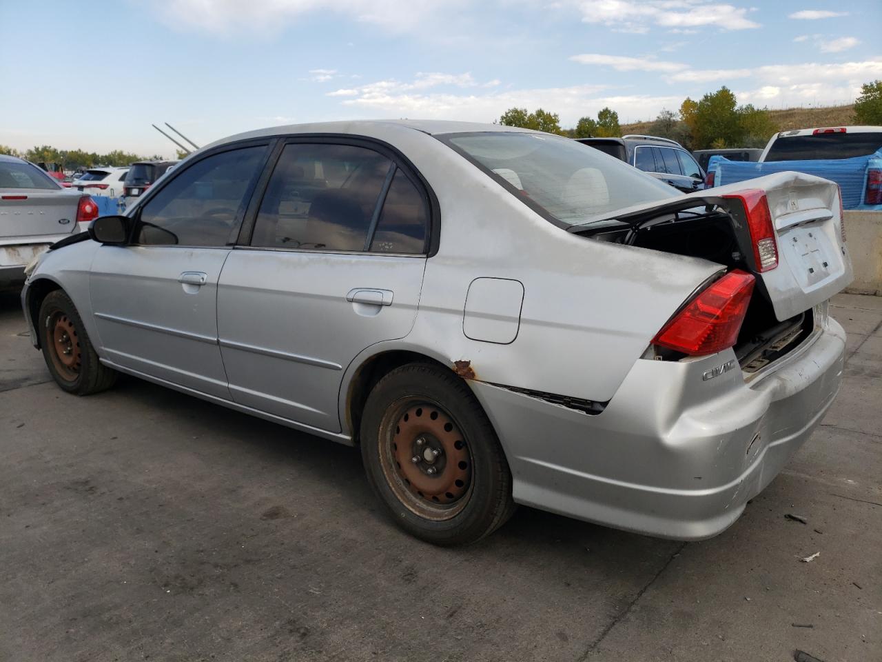 2005 Honda Civic VIN JHMES16535S004854 Copart auction photo, front end / rear end damage thumbnail 2