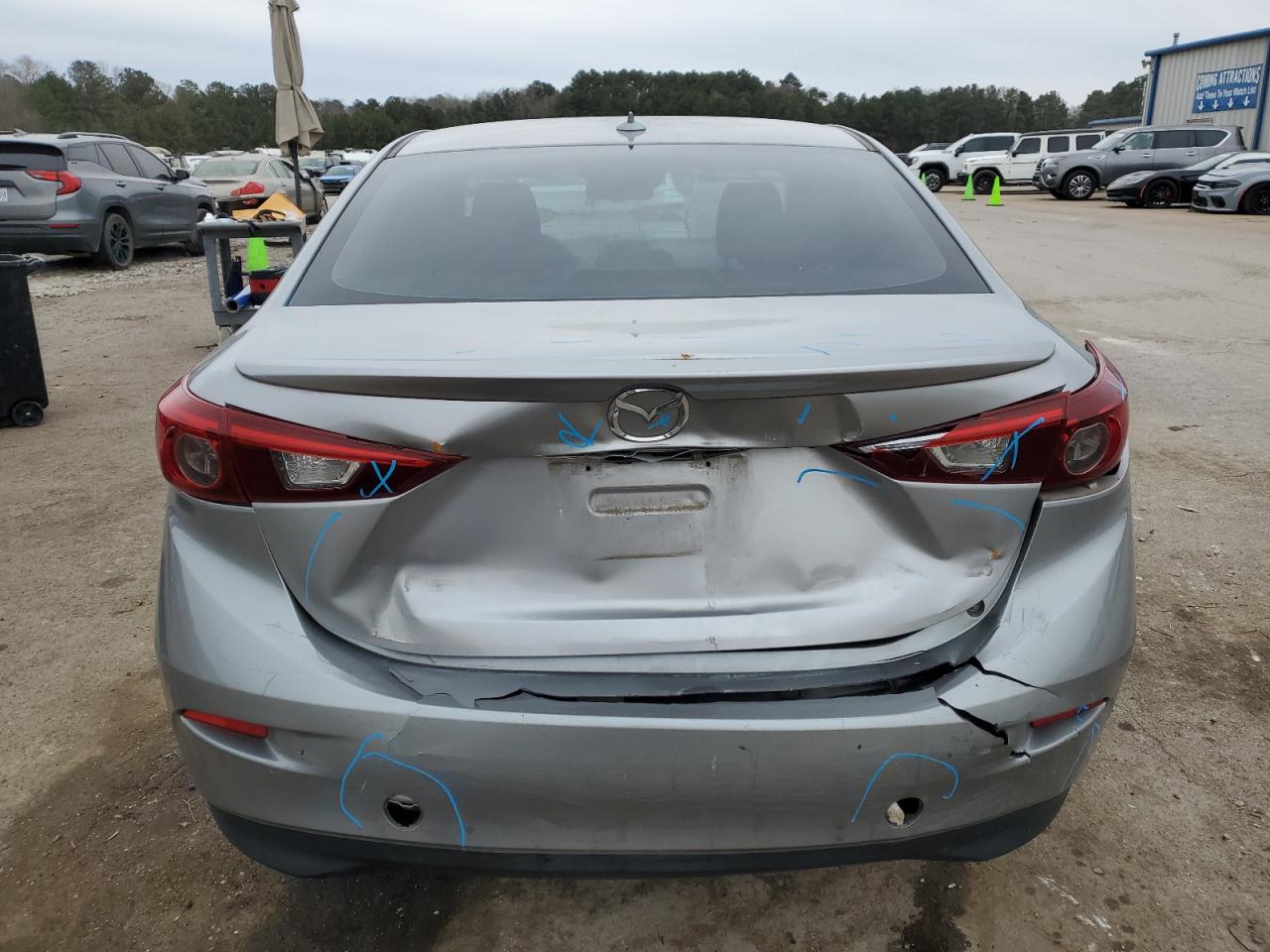 2014 Mazda 3 VIN JM1BM1W36E1154279 Copart auction photo, rear end / side damage thumbnail 6