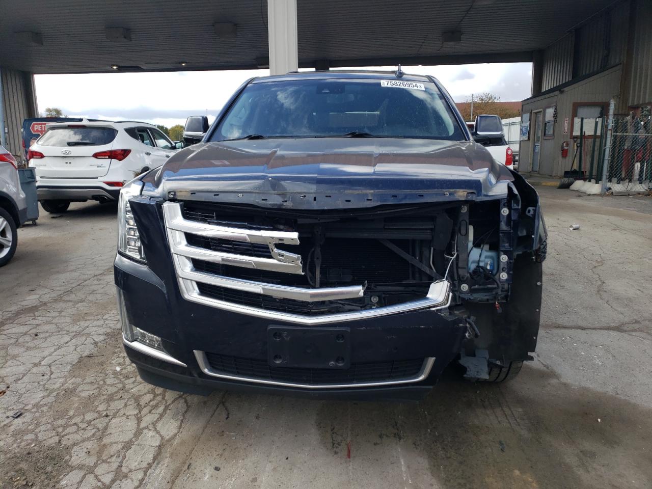 2017 Cadillac Escalade VIN 1GYS4BKJ1HR298736 Copart auction photo, front end / side damage thumbnail 5