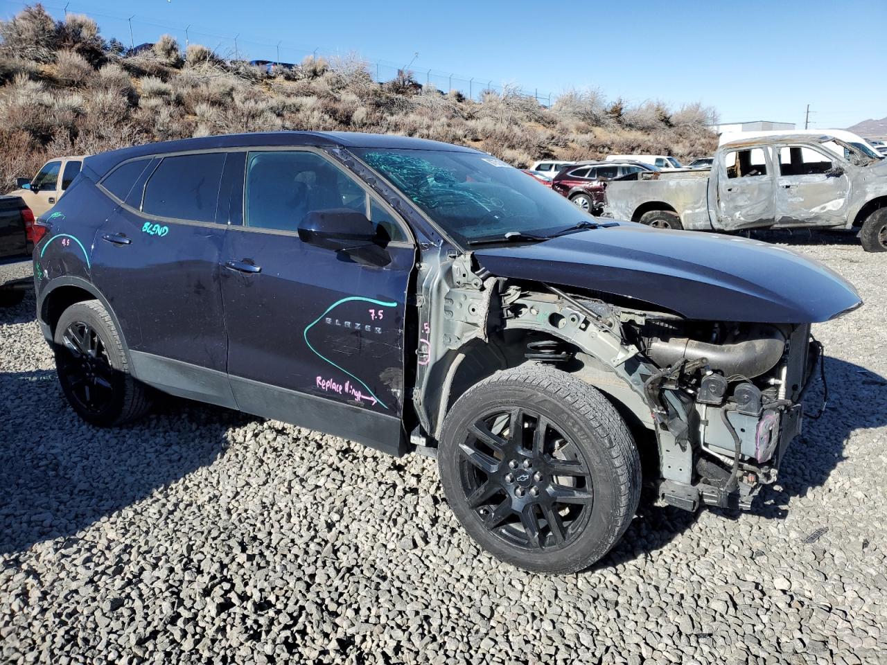 2020 Chevrolet Blazer VIN 3GNKBCRS1LS574295 Copart auction photo, all over damage thumbnail 4
