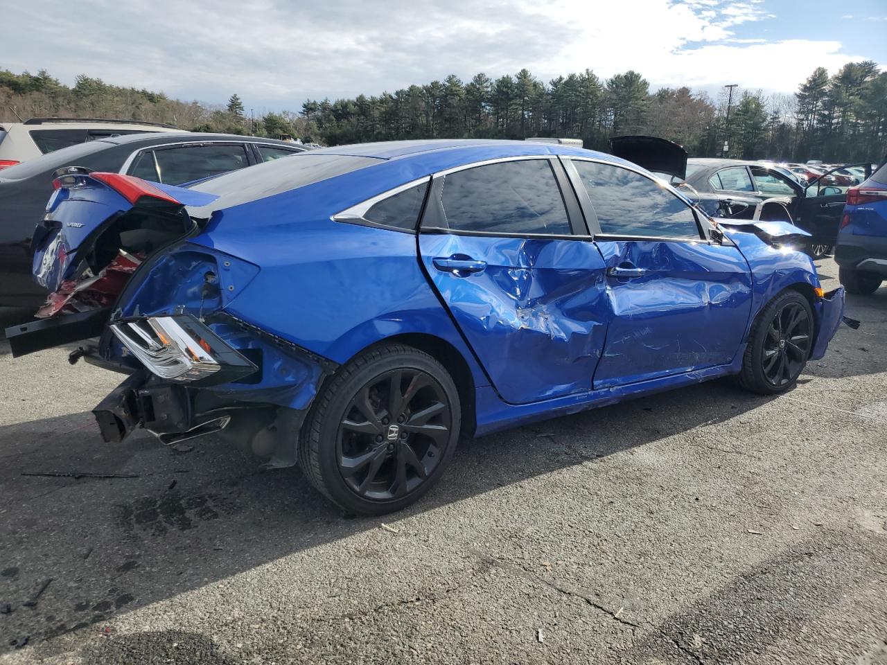 2019 Honda Civic VIN 2HGFC2F89KH521471 Copart auction photo, front end / rear end damage thumbnail 3
