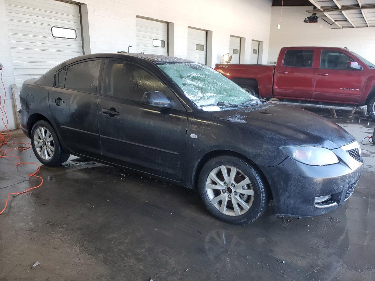 2008 Mazda 3 VIN JM1BK32G681814948 Copart auction photo, front end / side damage thumbnail 4