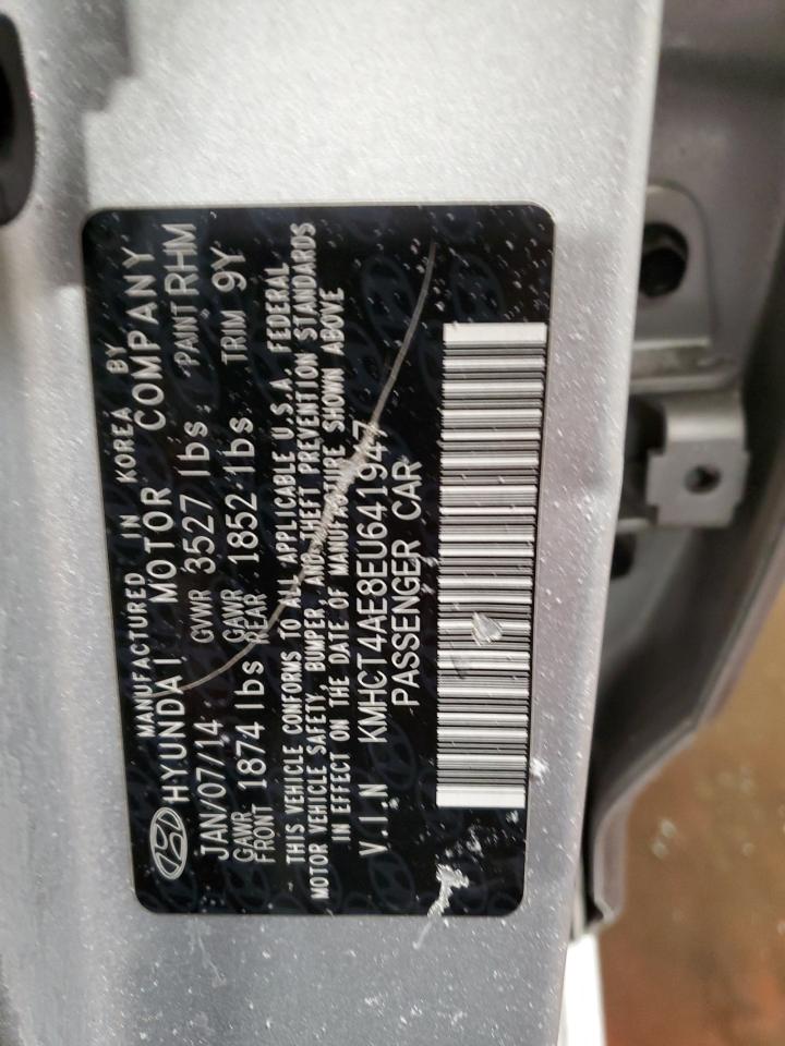 2014 Hyundai Accent VIN KMHCT4AE8EU641947 Copart auction photo, vandalism / mechanical damage thumbnail 12