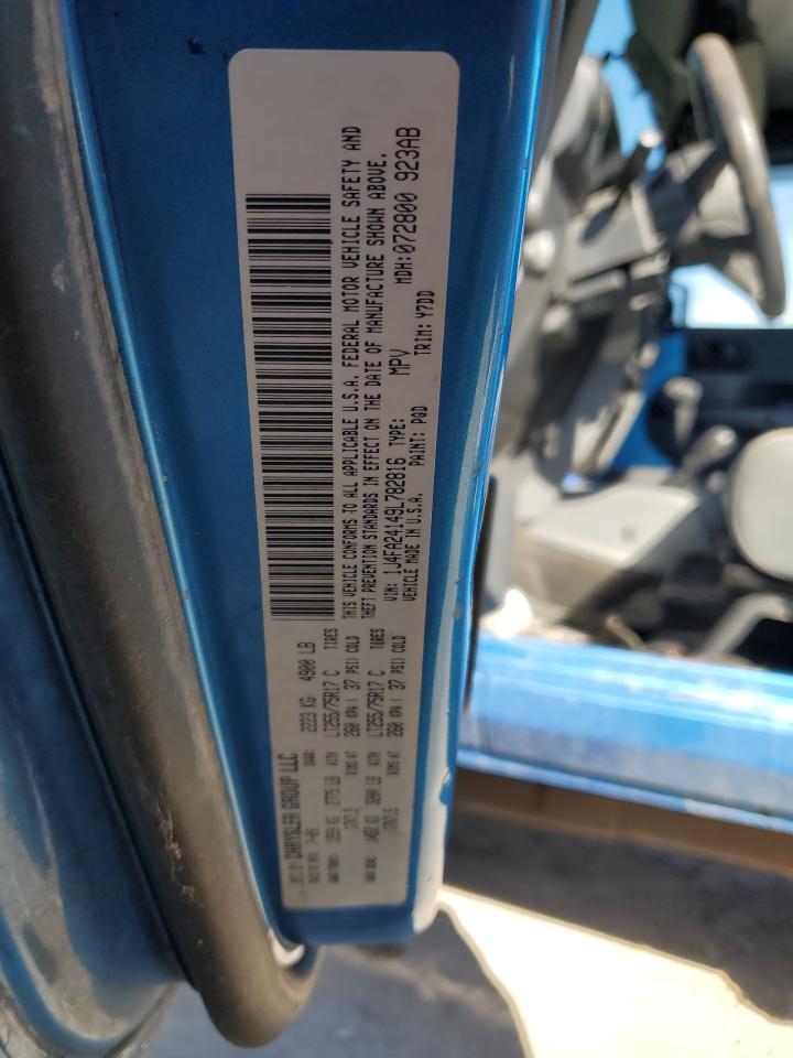 2009 Jeep Wrangler VIN 1J4FA24149L782816 Copart auction photo, water/flood / front end damage thumbnail 13