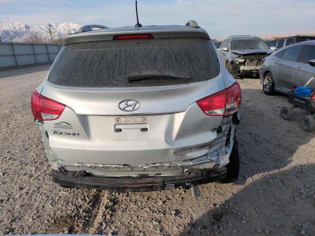 2014 Hyundai Tucson VIN KM8JU3AG2EU840301 Copart auction photo, rear end damage thumbnail 6