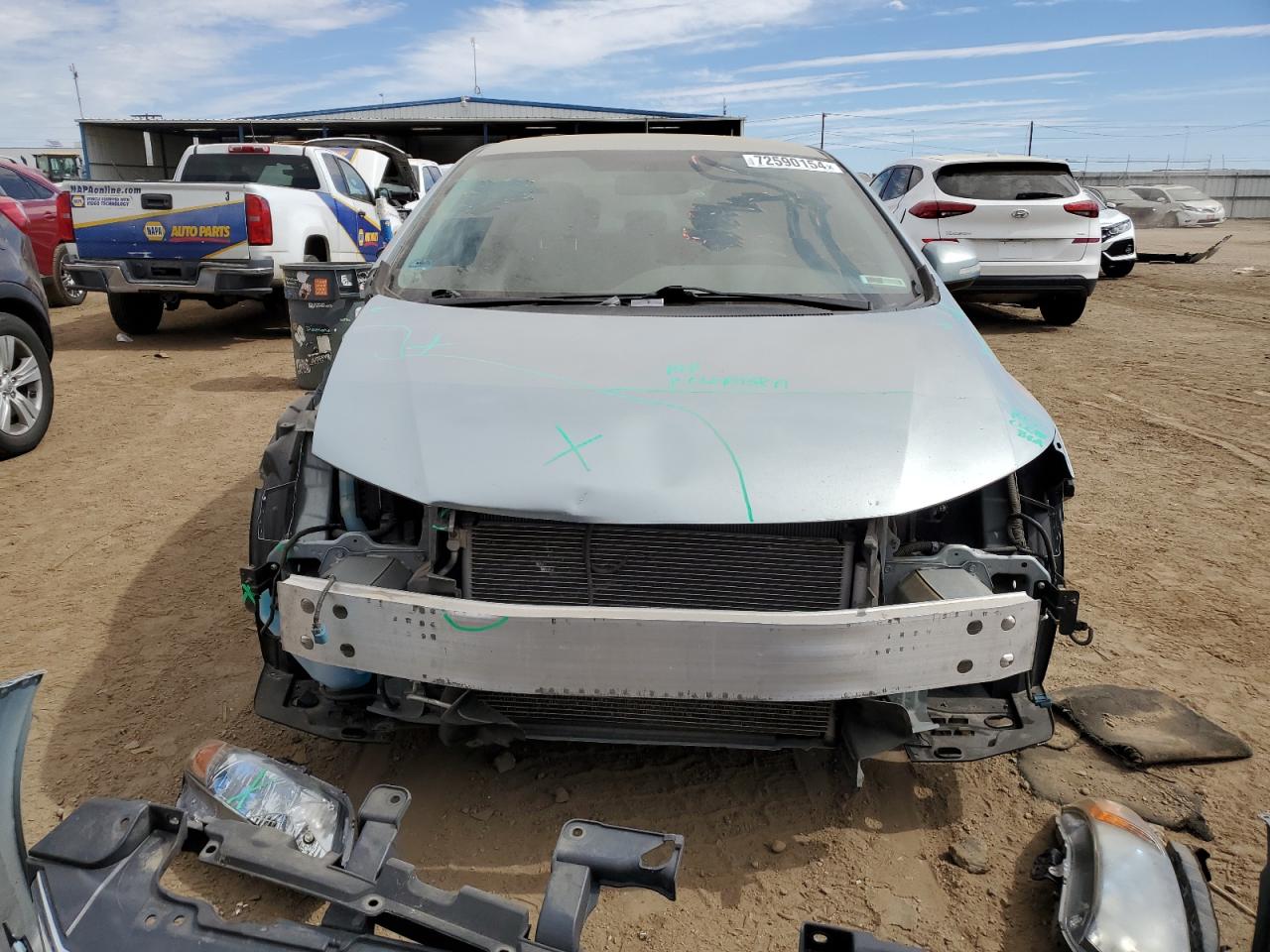 2012 Honda Civic VIN JHMFB4F21CS002044 Copart auction photo, front end damage thumbnail 5