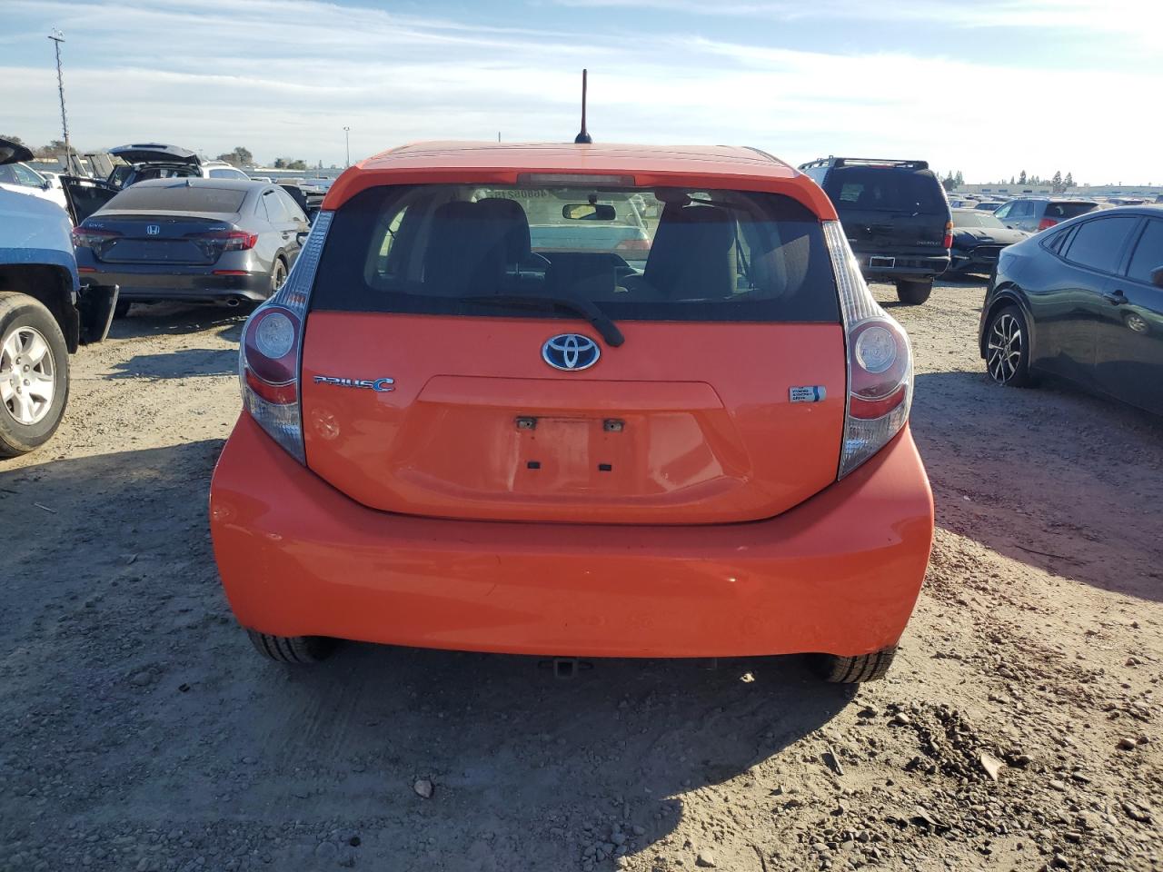 2012 Toyota Prius VIN JTDKDTB38C1025328 Copart auction photo, front end / rear end damage thumbnail 6