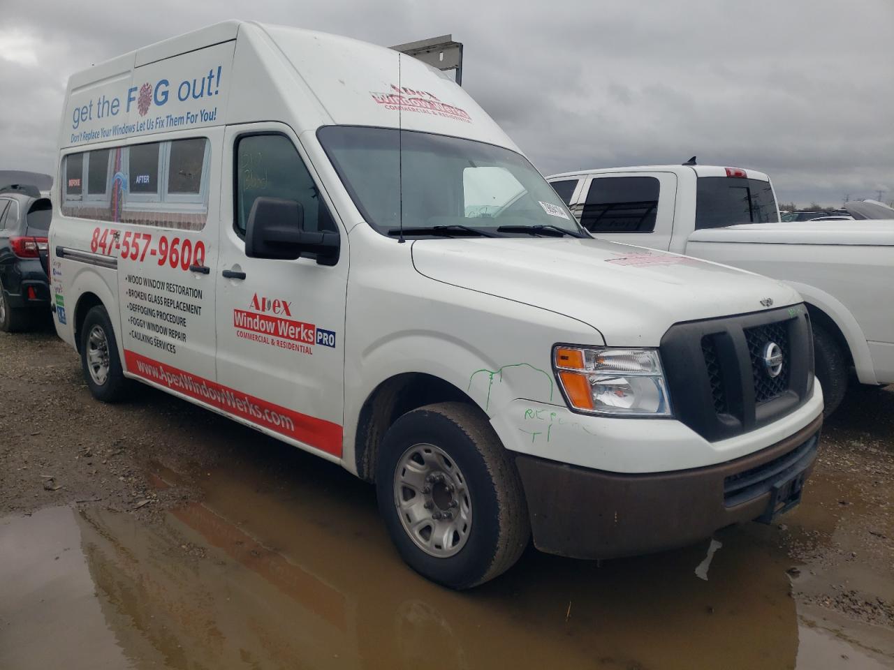 2018 Nissan NV VIN 1N6BF0LY9JN809734 Copart auction photo, side / front end damage thumbnail 4