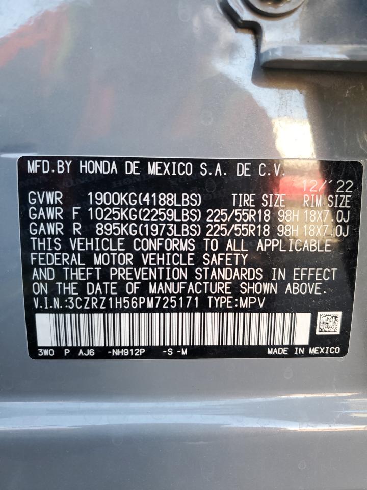 2023 Honda HR-V VIN 3CZRZ1H56PM725171 Copart auction photo, front end damage thumbnail 15