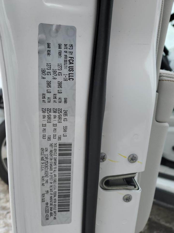 2019 Jeep Grand Cherokee VIN 1C4PJMDX3KD103242 Copart auction photo, front end / minor dent/scratches damage thumbnail 16