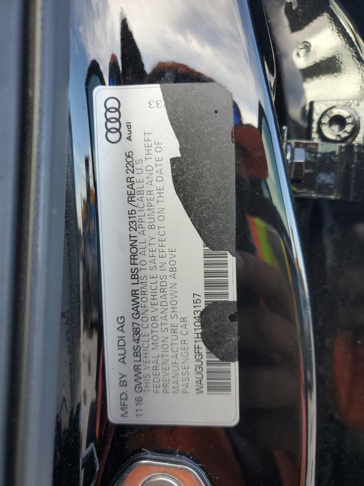 2017 Audi A3 VIN WAUGUGFF1H1043157 Copart auction photo, side damage thumbnail 14