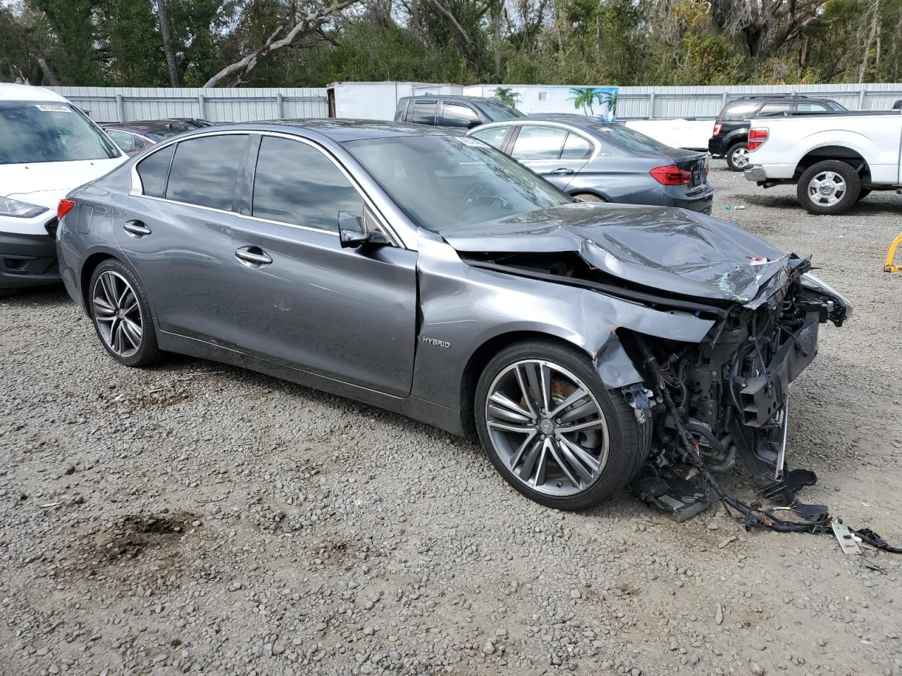 2016 Infiniti Q50 VIN JN1AV7AP6GM490038 Copart auction photo, front end / side damage thumbnail 4
