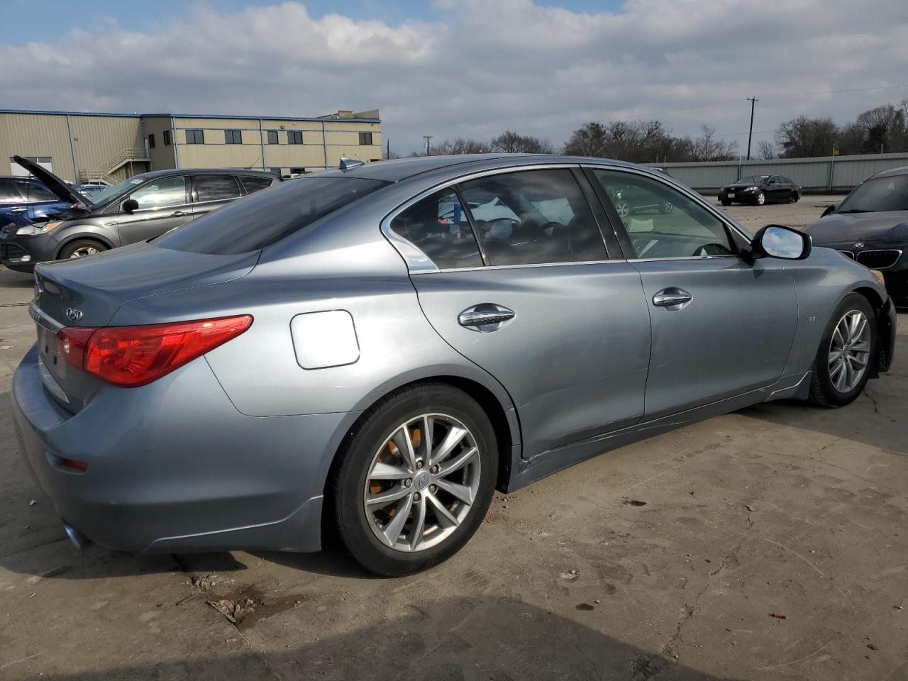 2014 Infiniti Q50 VIN JN1BV7AP1EM680931 Copart auction photo, front end / hail damage thumbnail 3
