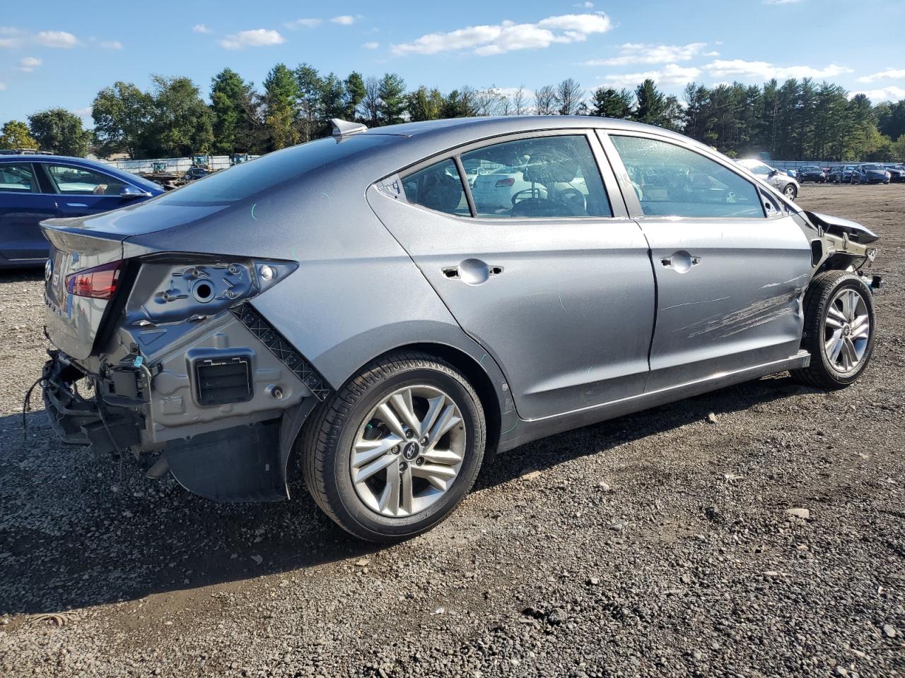 2019 Hyundai Elantra VIN KMHD84LF0KU877869 Copart auction photo, front end / rear end damage thumbnail 3