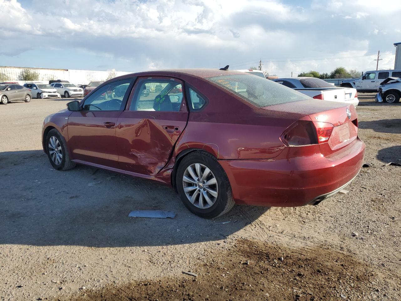 2015 Volkswagen Passat VIN 1VWAT7A37FC057264 Copart auction photo, side damage thumbnail 2