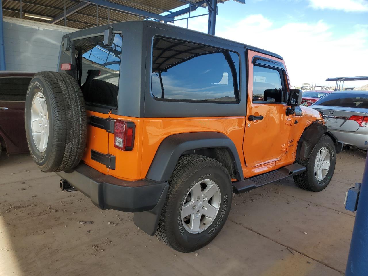 2013 Jeep Wrangler VIN 1C4AJWAG9DL531038 Copart auction photo, side / front end damage thumbnail 3