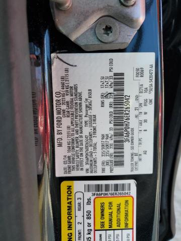 2014 Ford Fusion VIN 3FA6P0H76ER265042 Copart auction photo, normal wear damage thumbnail 12