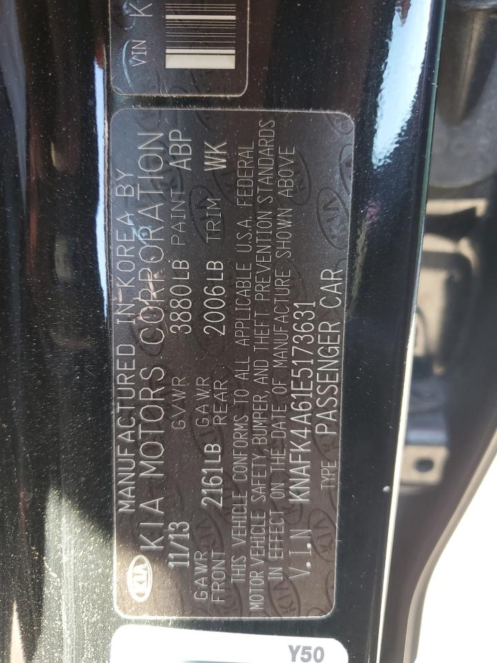 2014 KIA Forte VIN KNAFK4A61E5173631 Copart auction photo, front end damage thumbnail 12