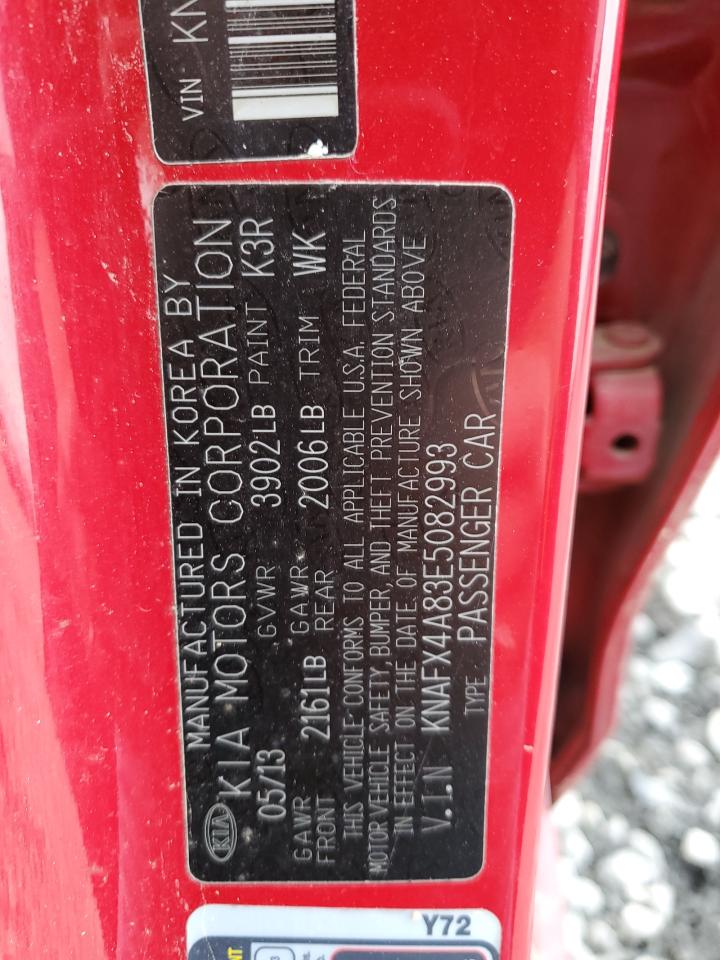 2014 KIA Forte VIN KNAFX4A83E5082993 Copart auction photo, front end damage thumbnail 13