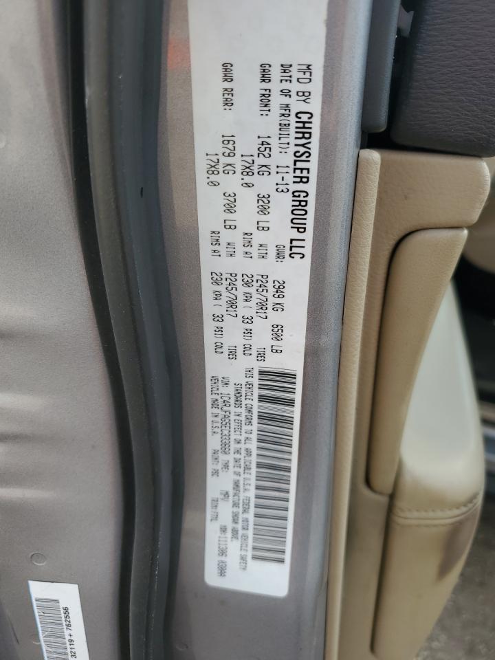 2014 Jeep Grand Cherokee VIN 1C4RJFAG5EC333660 Copart auction photo, front end / side damage thumbnail 15