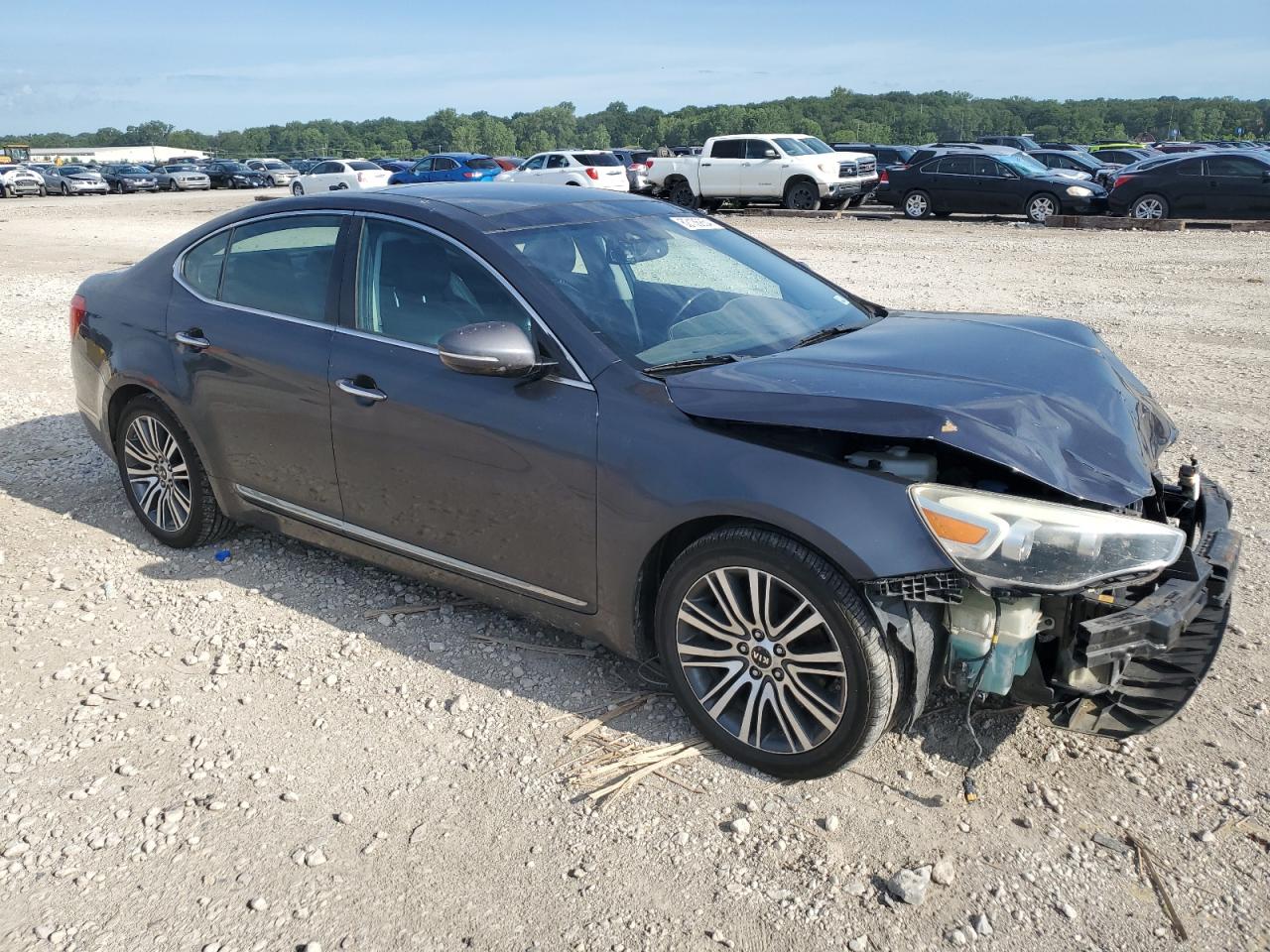 2014 KIA Cadenza VIN KNALN4D70E5153093 Copart auction photo, front end damage thumbnail 4